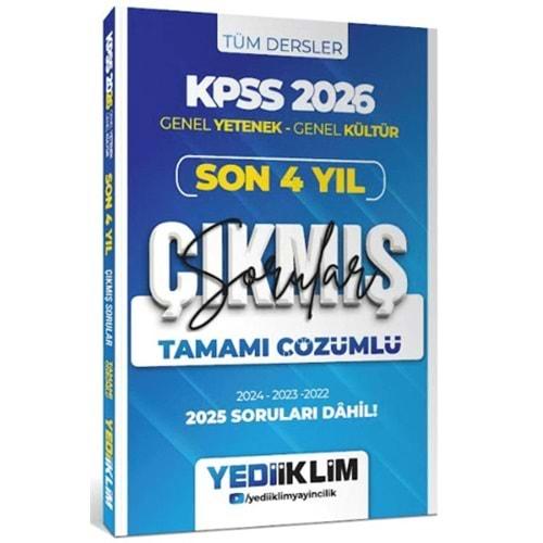 Yediiklim 2026 KPSS Genel Yetenek Genel Kültür Son 4 Yıl Tamamı Çözümlü Çıkmış Sorular - Kolektif - Yediiklim Yayınları