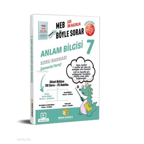 7. Sınıf Anlam Bilgisi Soru Bankası Meb Böyle Sorar Serisi - Kolektif - Sinan Kuzucu Yay.