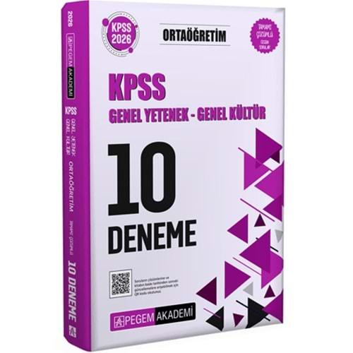 2026 KPSS Genel Yetenek Genel Kültür Ortaöğretim Tamamı Çözümlü 10 DenemeKolektifPegem Akademi Yayıncılık