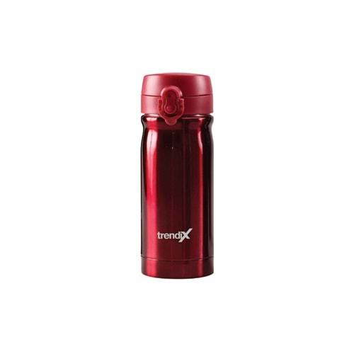 Trendix Çelik Su Matarası 350Ml Kırmızı (Termos Özellikli)