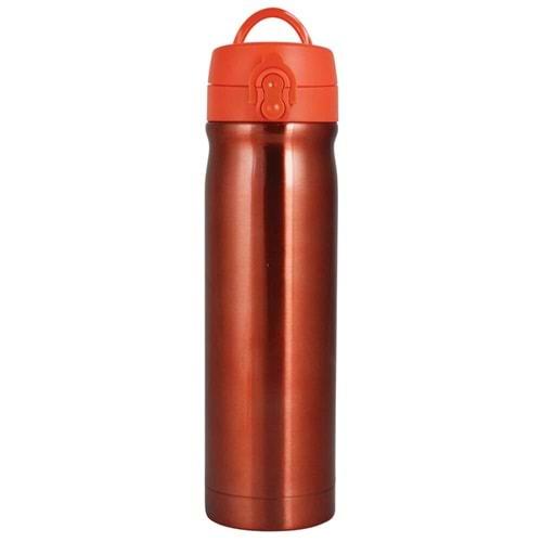 Trendix Çelik Su Matarası 500Ml Turuncu (Termos Özellikli)