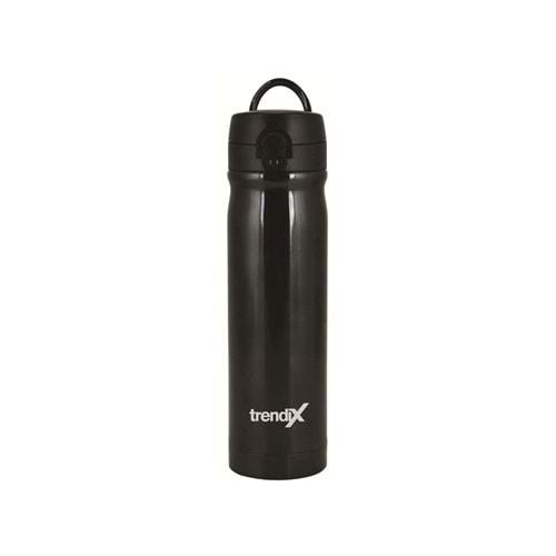 Trendix Çelik Su Matarası 500Ml Siyah (Termos Özellikli)