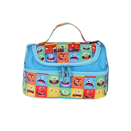 Kaukko Kids-Love Desing Cute Monsters Beslenme Çantası L7083