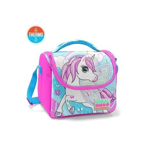Coral High Kids Mavi Neon Pembe Unicorn Desenli Beslenme Çantası 11711