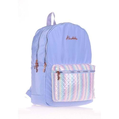 Kaukko Bright Sırt Çantası Kapitone-Floral Mavi K1518