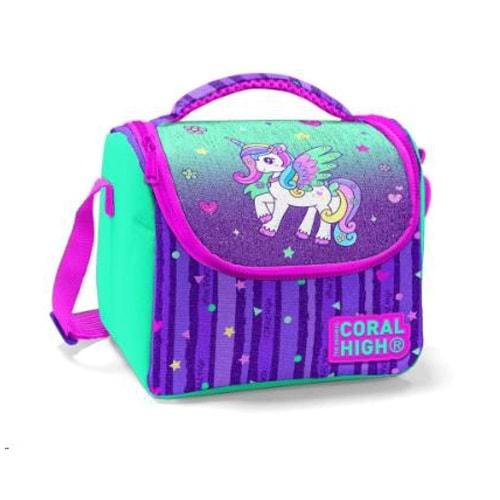 Coral High Mor Su Yeşili Unicorn Desenli Thermo Beslenme Çantası 11868
