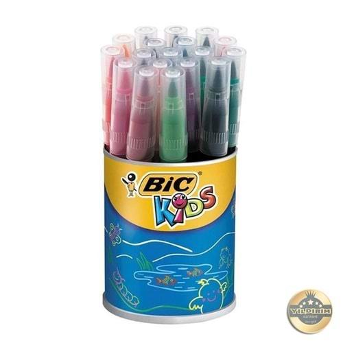 Bic Visa Fırça Uçlu Keçeli Boya Kalemi 18`li Kavanoz 828965