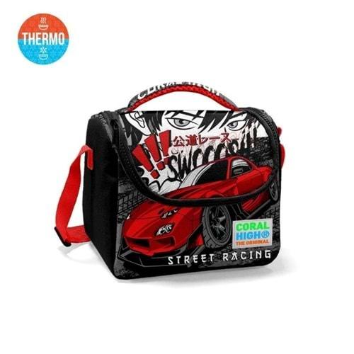 Coral High Kırmızı Siyah Anime Araba Beslenme Çanta (Thermo) 11747