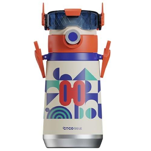 Vagonlife Cocosmile 500Ml Beyaz Pipetli -Boyun Askılı Çelik Termos Cs-0001