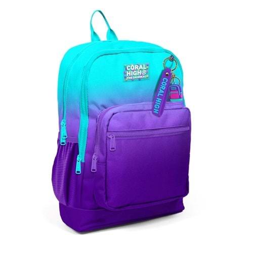 Coral High Turkuaz Mor Renk Geçişli Dört Bölmeli Okul Sırt Çantası 23763