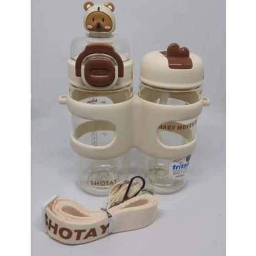 Vagonlife Shotay Çift Gözlü Tritan Su Matarası 900 ML. BJ-53SHT-ST-7123