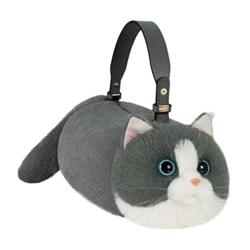 B&D Chobyner Gerçekçi Peluş Kedi El Çantası