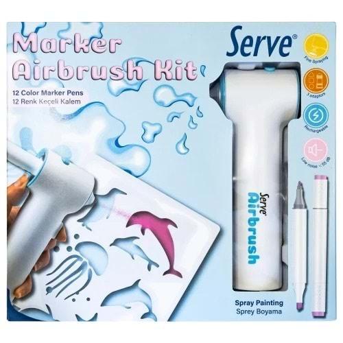 Serve 12 li Marker + Airbrush Kit