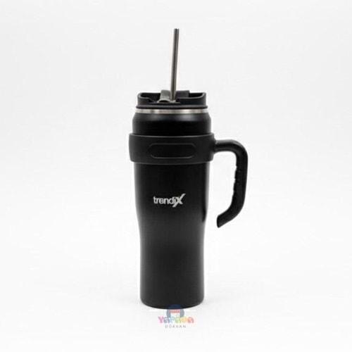 Trendix Çelik İçli Termos Bardak Matara 1200 Ml Siyah