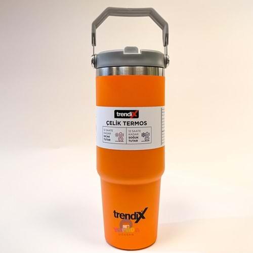 Trendix Çelik İçli Termos Matara 900 Ml. Turuncu