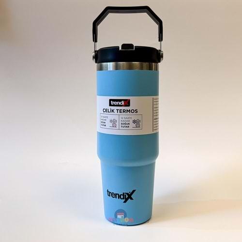 Trendix Çelik İçli Termos Matara 900 Ml. Mavi