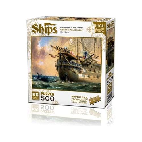 Ks Games Puzzle 500 Parça HMS Agamemnon in Atlantik - Ks Games puzzle
