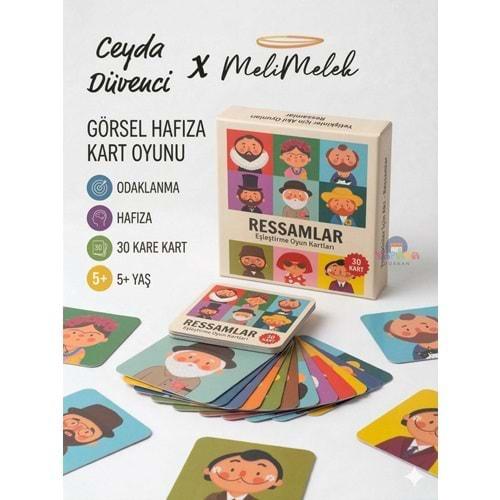Melimelek Eşleştirme Oyun Kartları Ressamlar 30 Kart 5+ Başka defter