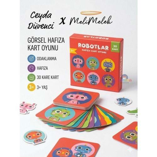 Melimelek Eşleştirme Oyun Kartları Robotlar 30 Kart 3+ Başka defter