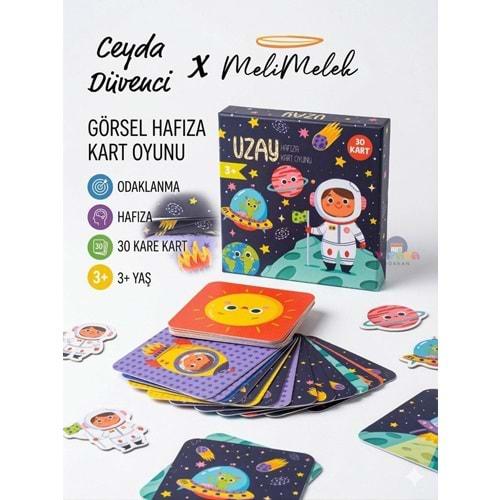 Melimelek Eşleştirme Oyun Kartları Uzay 30 Kart 3+ Başka defter