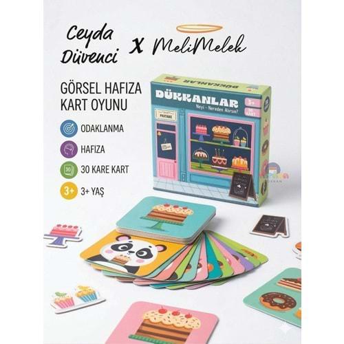 Melimelek Eşleştirme Oyun Kartları Dükkanlar 30 Kart 3+ Başka defter