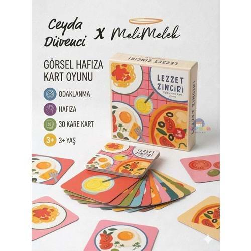 Melimelek Eşleştirme Oyun Kartları Lezzet Zinciri 30 Kart 4+ Başka defter