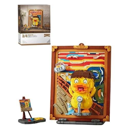Loz Lego Creative Serisi Edvard Munch Çığlık Atan Civciv Şövale Figürlü Ve Tablo 893 Parça FFLZ-1288 Vagon Life